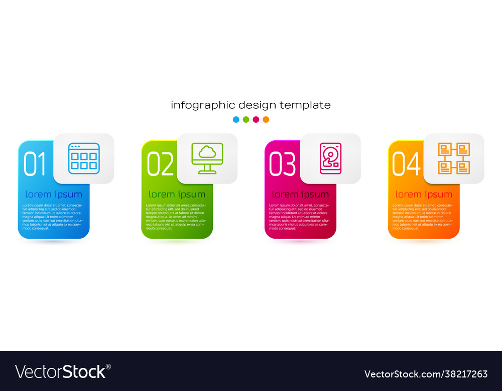 Set line browser files cloud technology data vector image Set line browser files cloud technology data