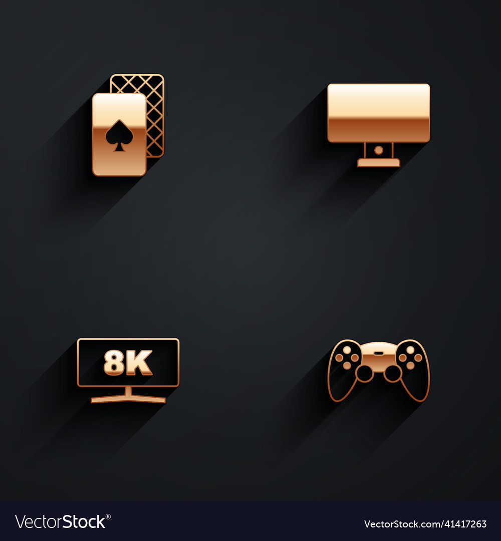 Set playing cards computer monitor and game