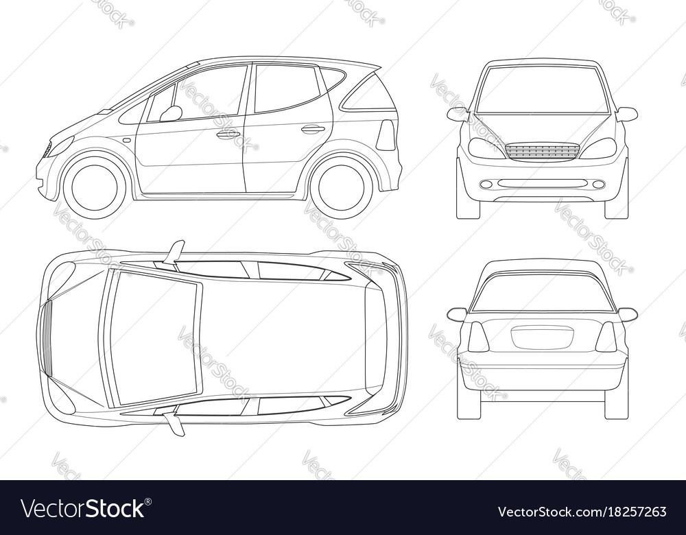 Small compact electric vehicle or hybrid car Vector Image