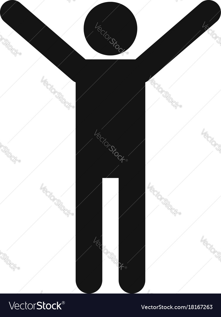 Stick figure stickman icon red Royalty Free Vector Image