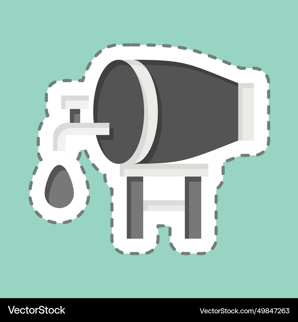 Sticker line cut wine making related to spain Vector Image