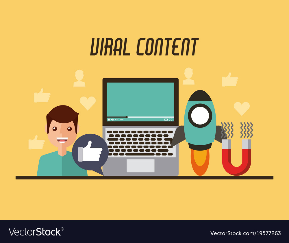 Viral content video people start likes concept