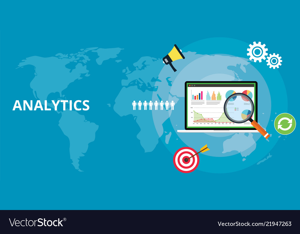 Website web apps analytics technology report Vector Image