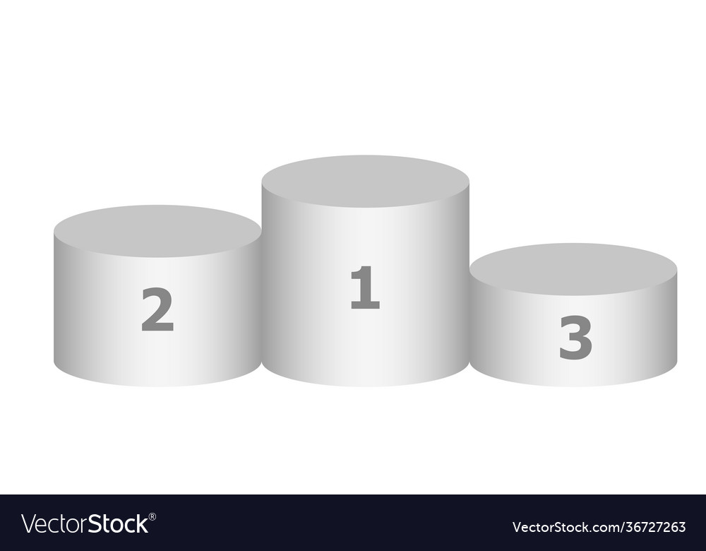 White realistic cylindrical podium