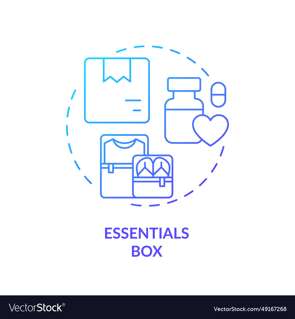 2d simple thin linear essentials box gradient icon vector image 2d simple thin linear essentials box gradient icon