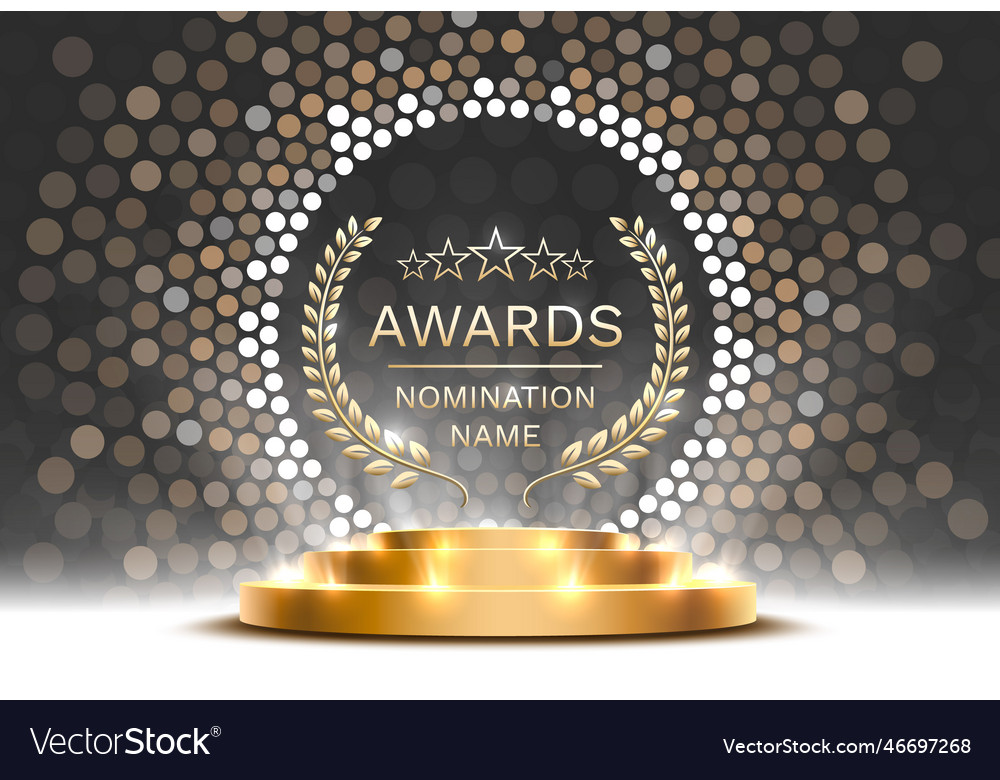 Awards nomination name podium golden prize event Vector Image