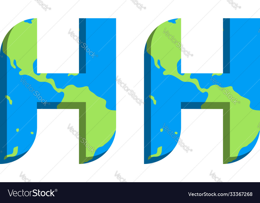 Initial hh logo design with world map style