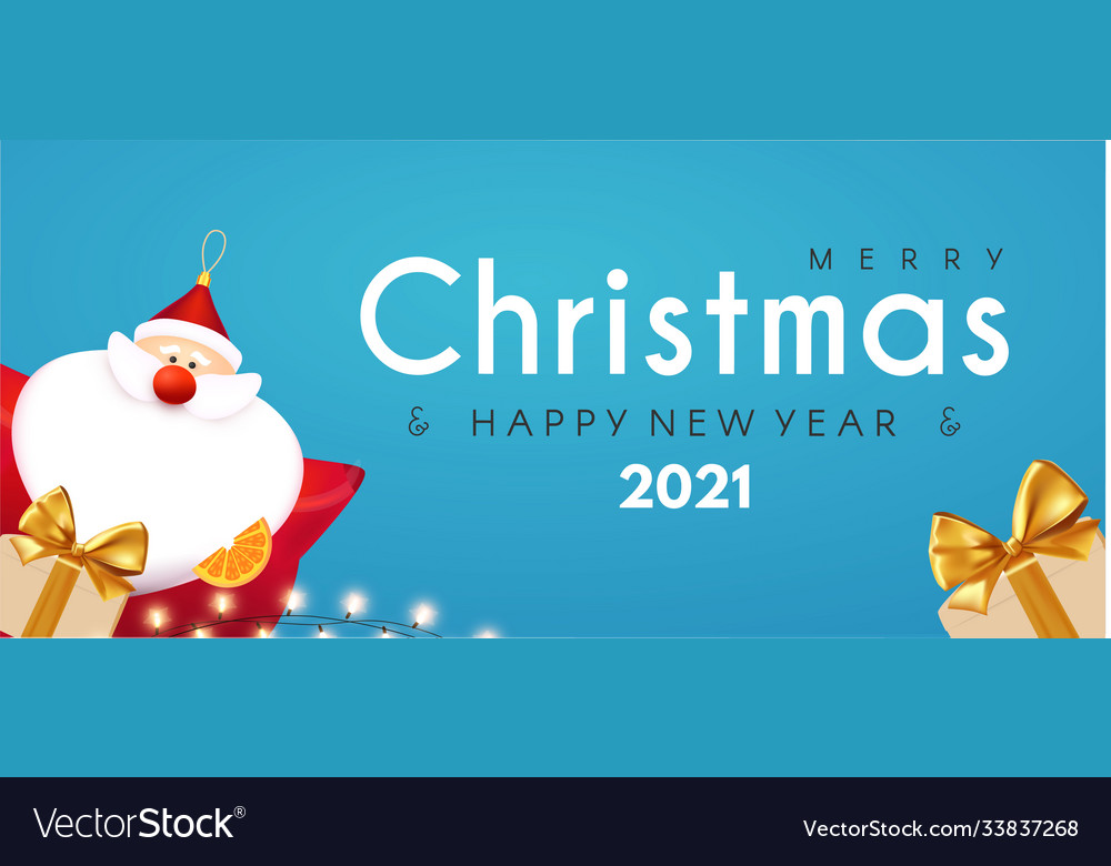 Merry christmas and happy new 2021 year design Vector Image