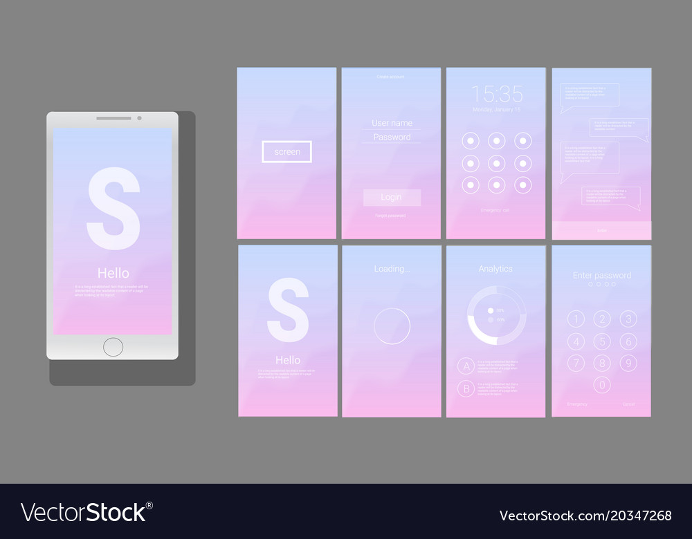 Modern ui gui screen design