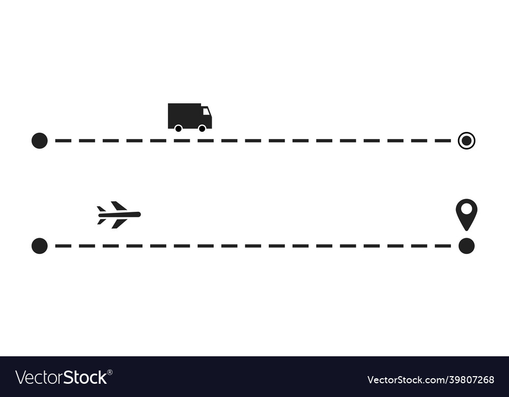 Plane line path in white background route concept vector image Plane line path in white background route concept