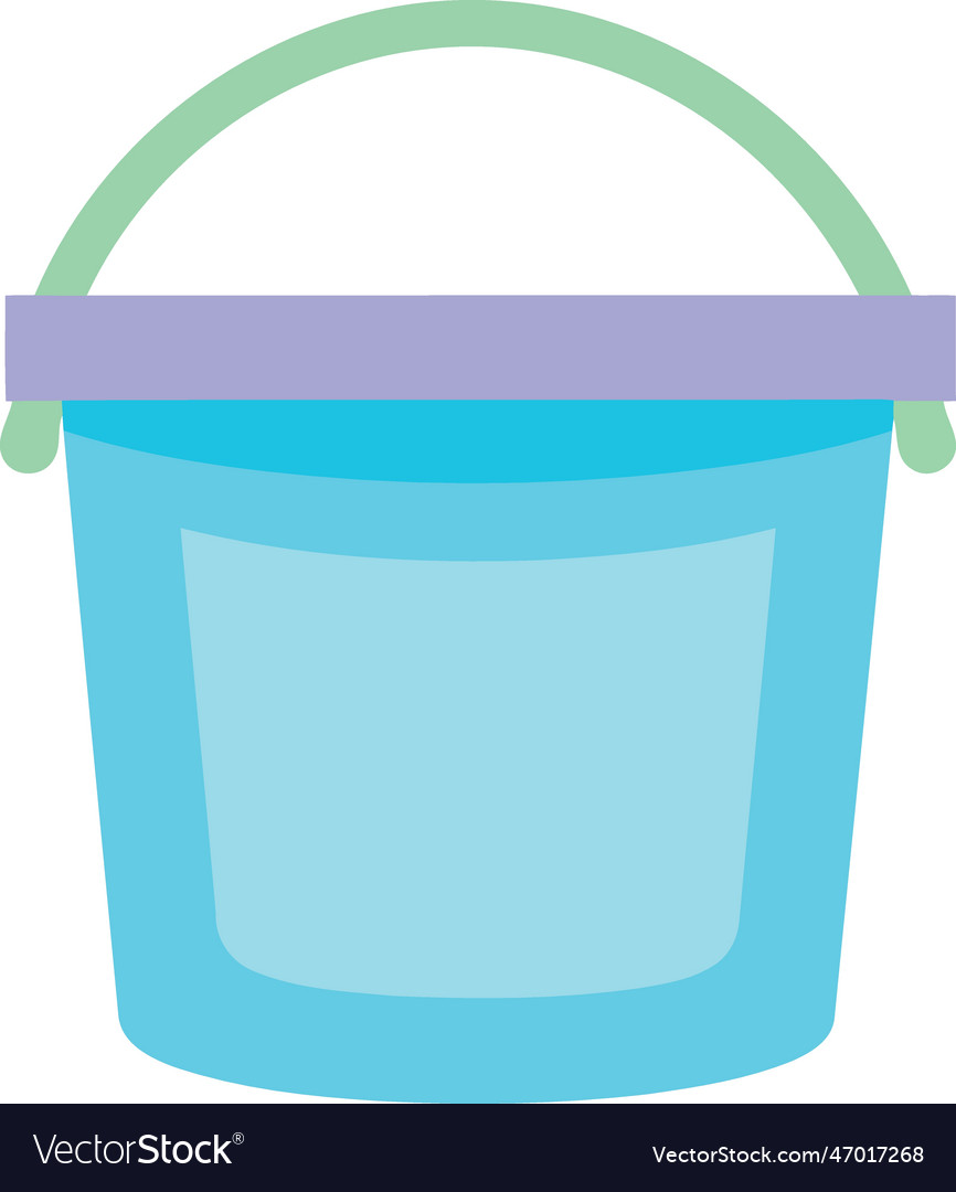 Plastic blue bucket object Royalty Free Vector Image