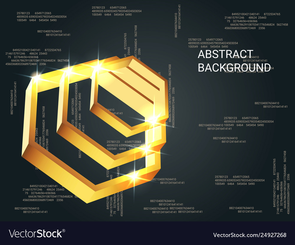 Polygon volume sparkle on background vector image Polygon volume sparkle on background