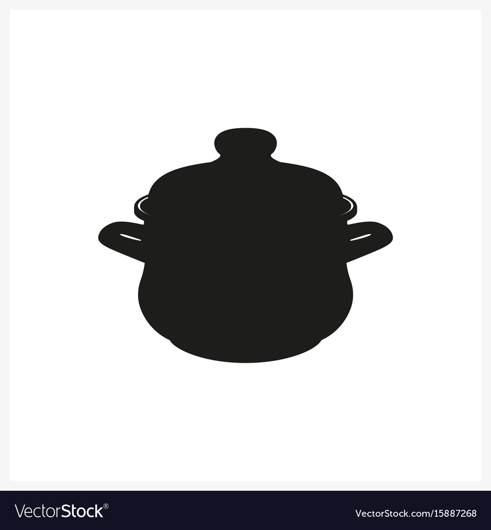 Pot icon in simple monochrome style