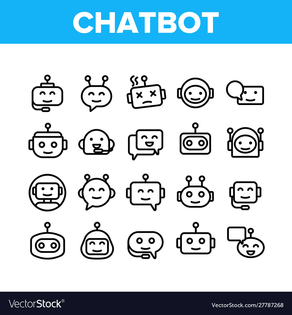Robot Chatbot Icon Set - AI Communication