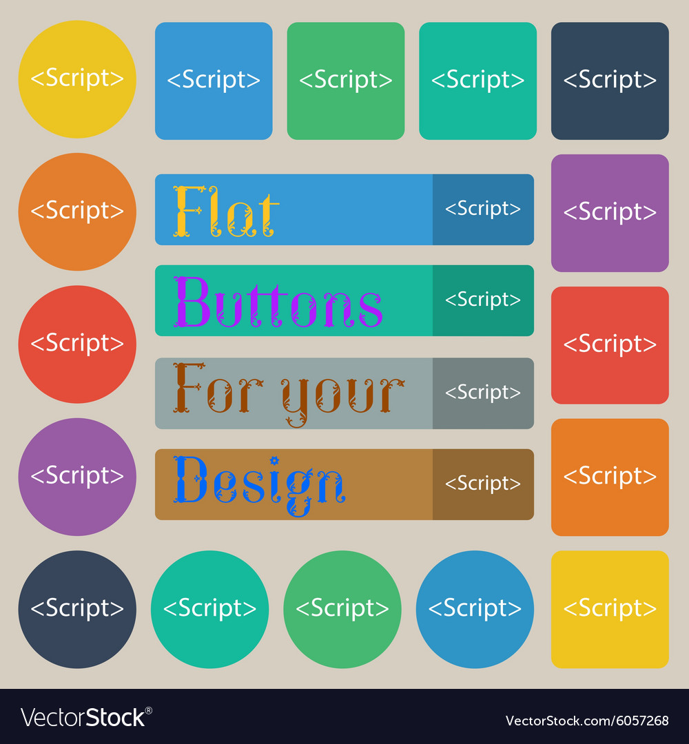 Script sign icon javascript code symbol set Vector Image
