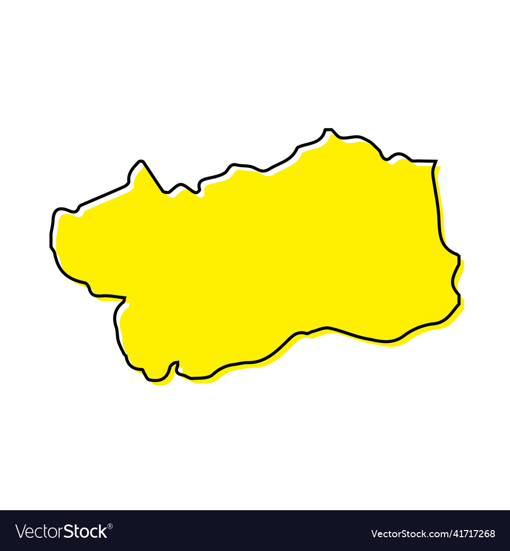 Simple outline map of aosta valley is a region Vector Image