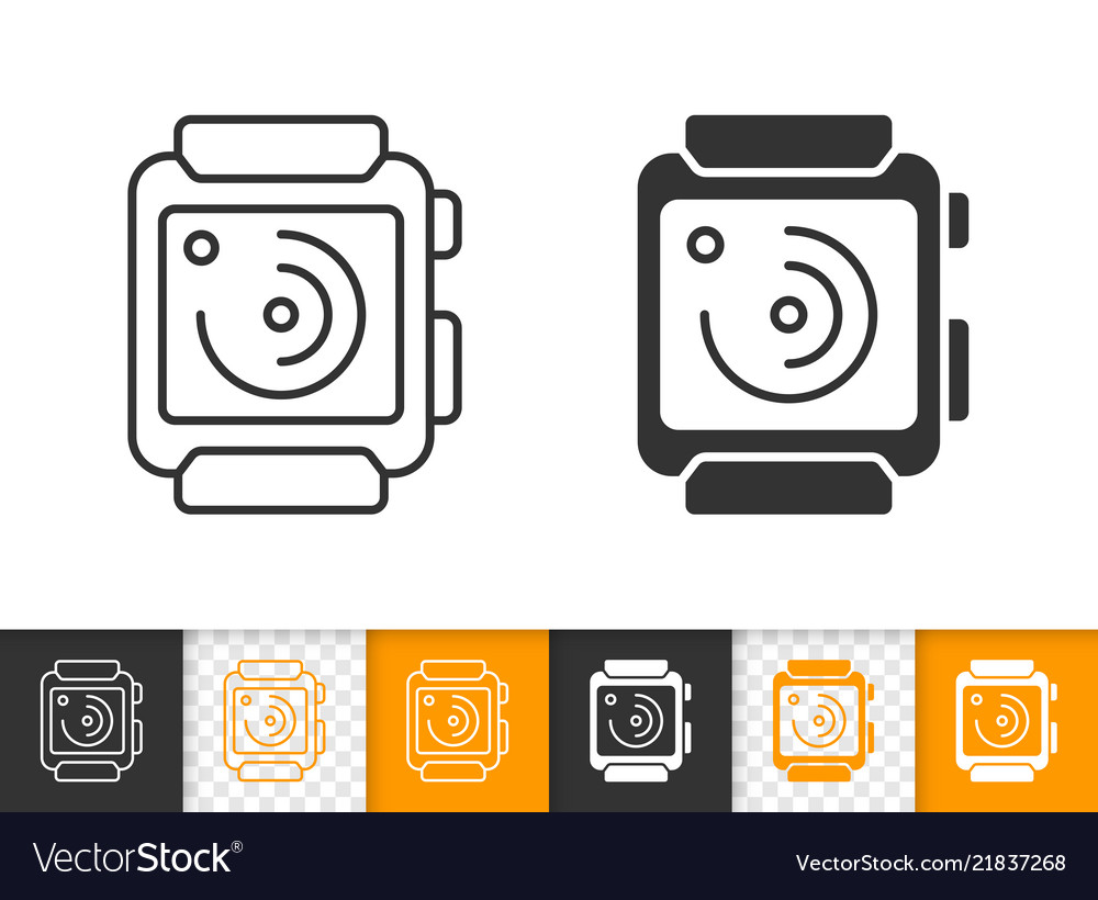 Smart watch simple black line icon