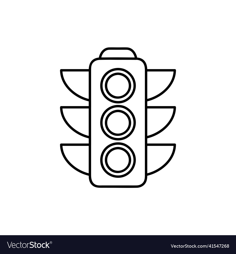 Traffic light icon semaphore line stop