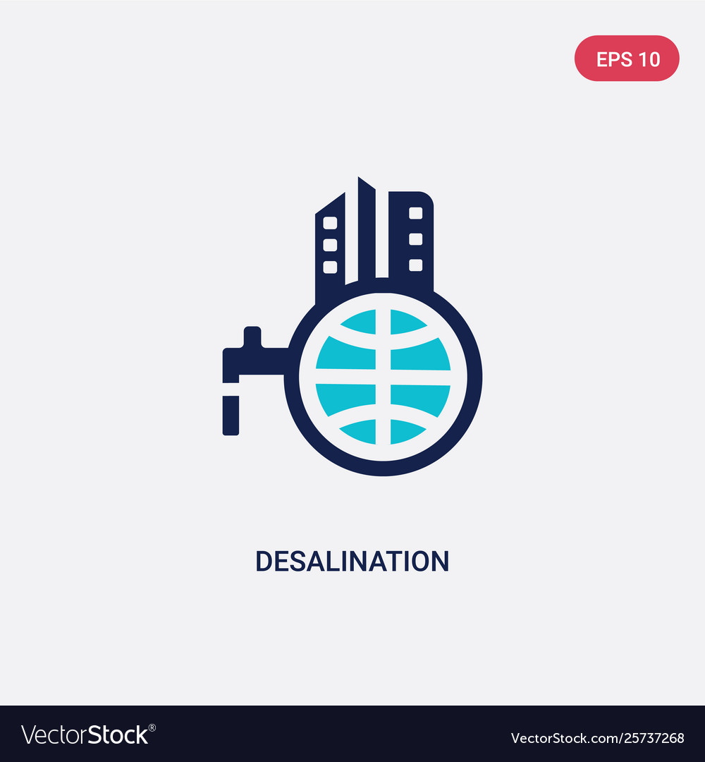 Two color desalination icon from ecology