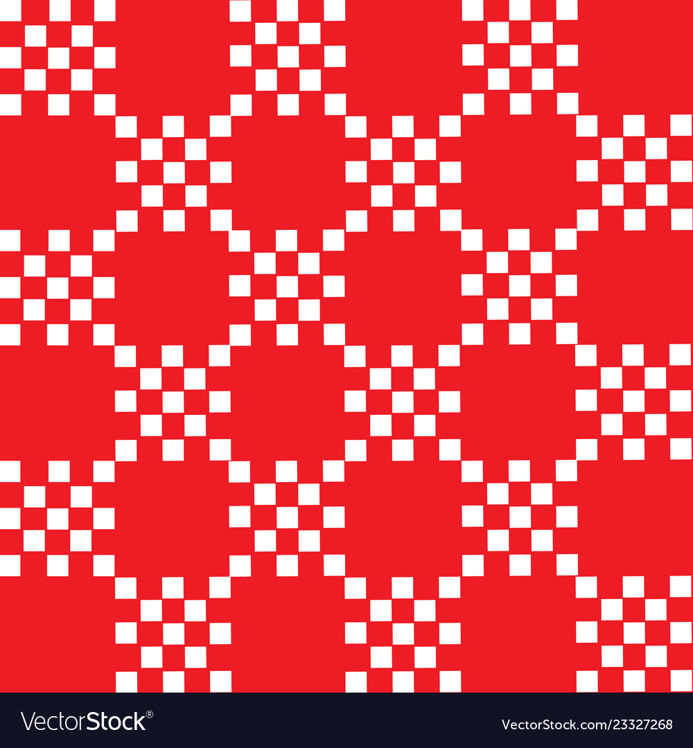 White squares on red background geometric pattern Vector Image White squares on red background geometric pattern