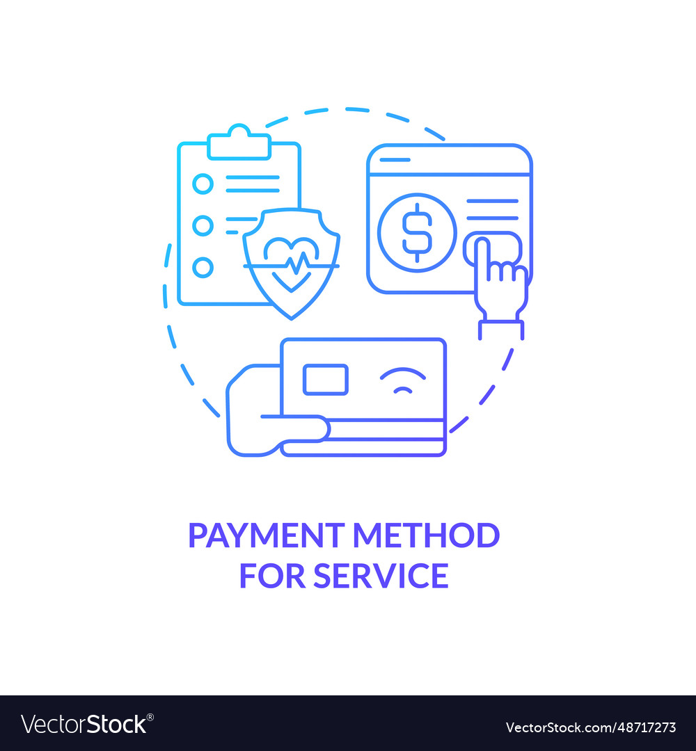 2d payment method for service linear icon concept vector image 2d payment method for service linear icon concept