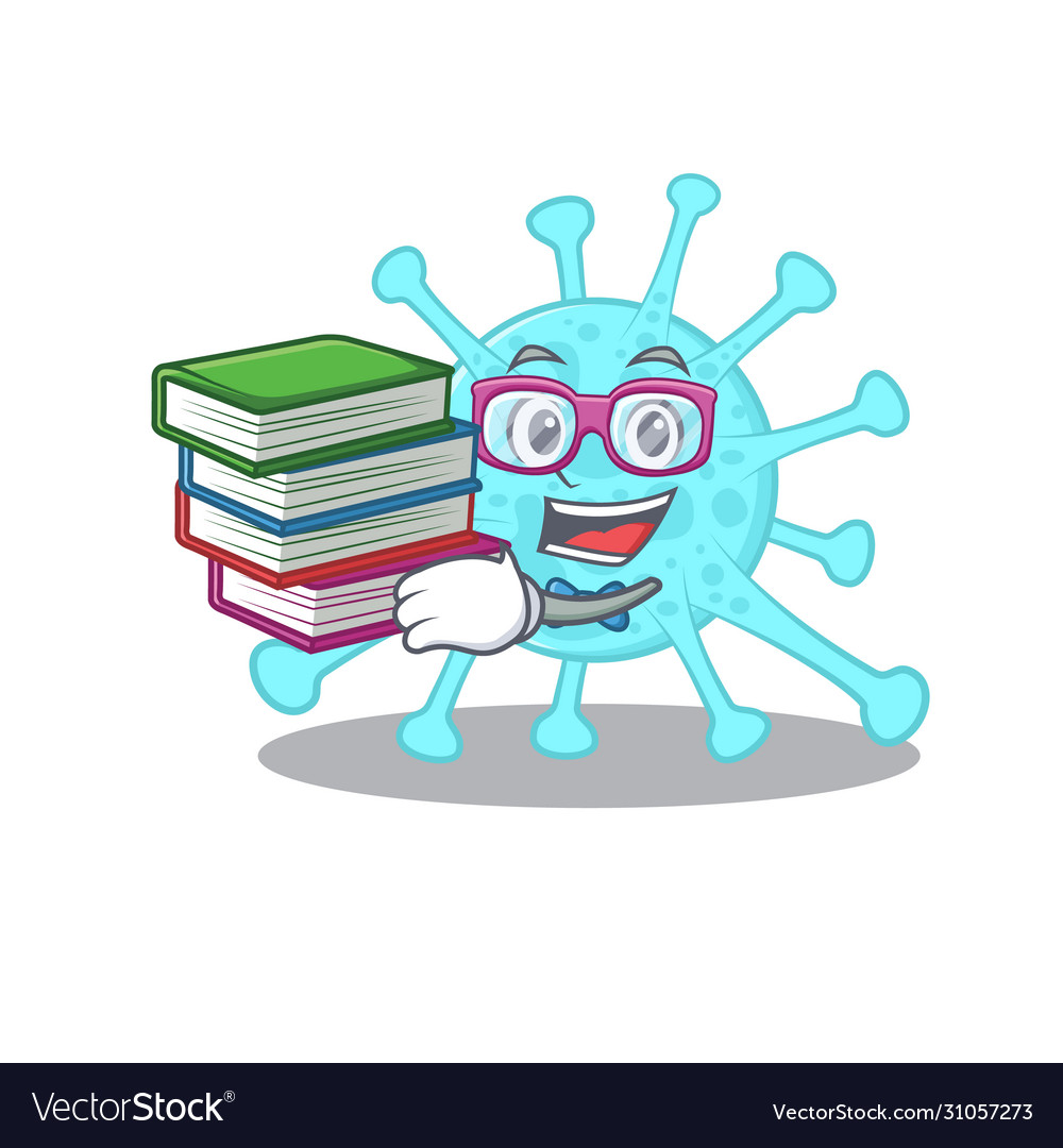 Ein fleißiger Student im cegacovirus mascot design