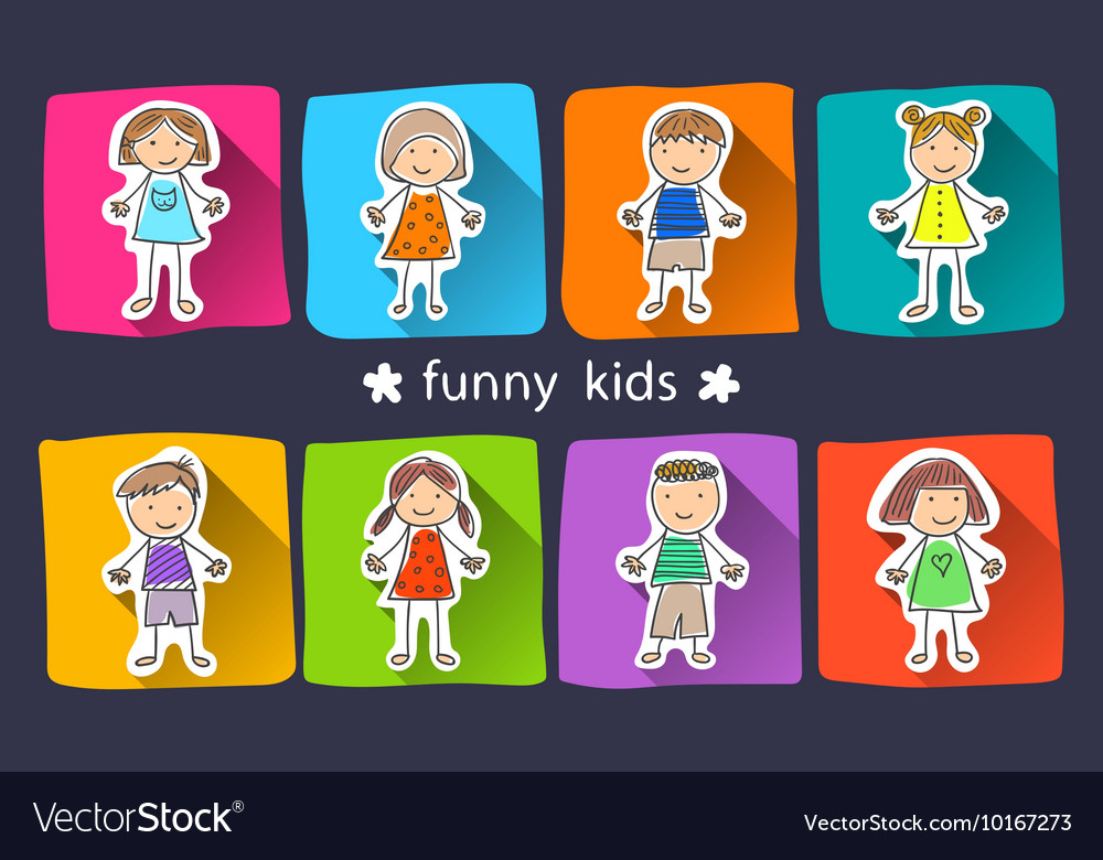 Background with the image of laughing children