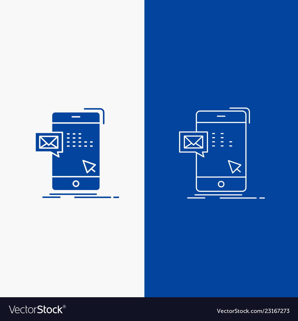 Bulk dialog instant mail message line and glyph vector image Bulk dialog instant mail message line and glyph