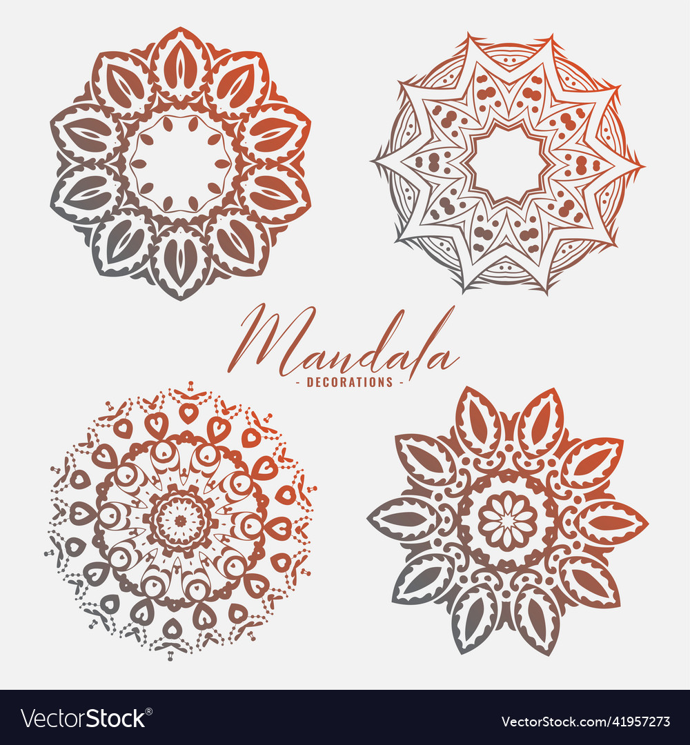 Decorative circular mandala patterns set