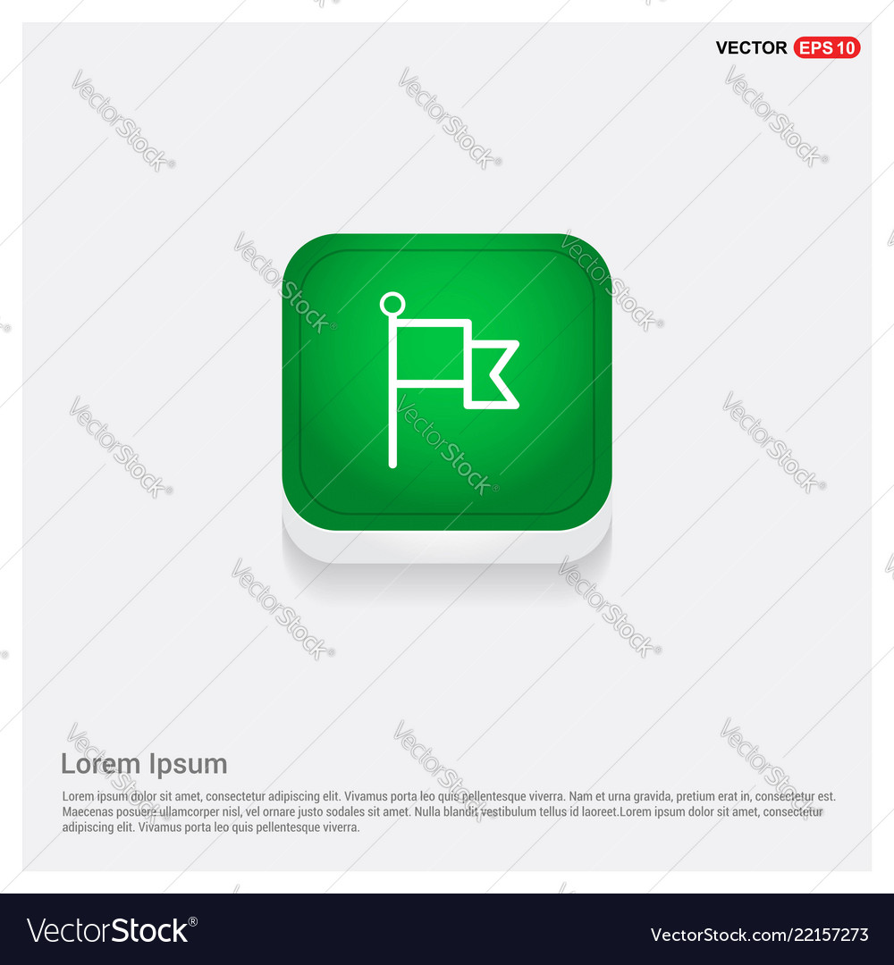 Flag mark icon green web button
