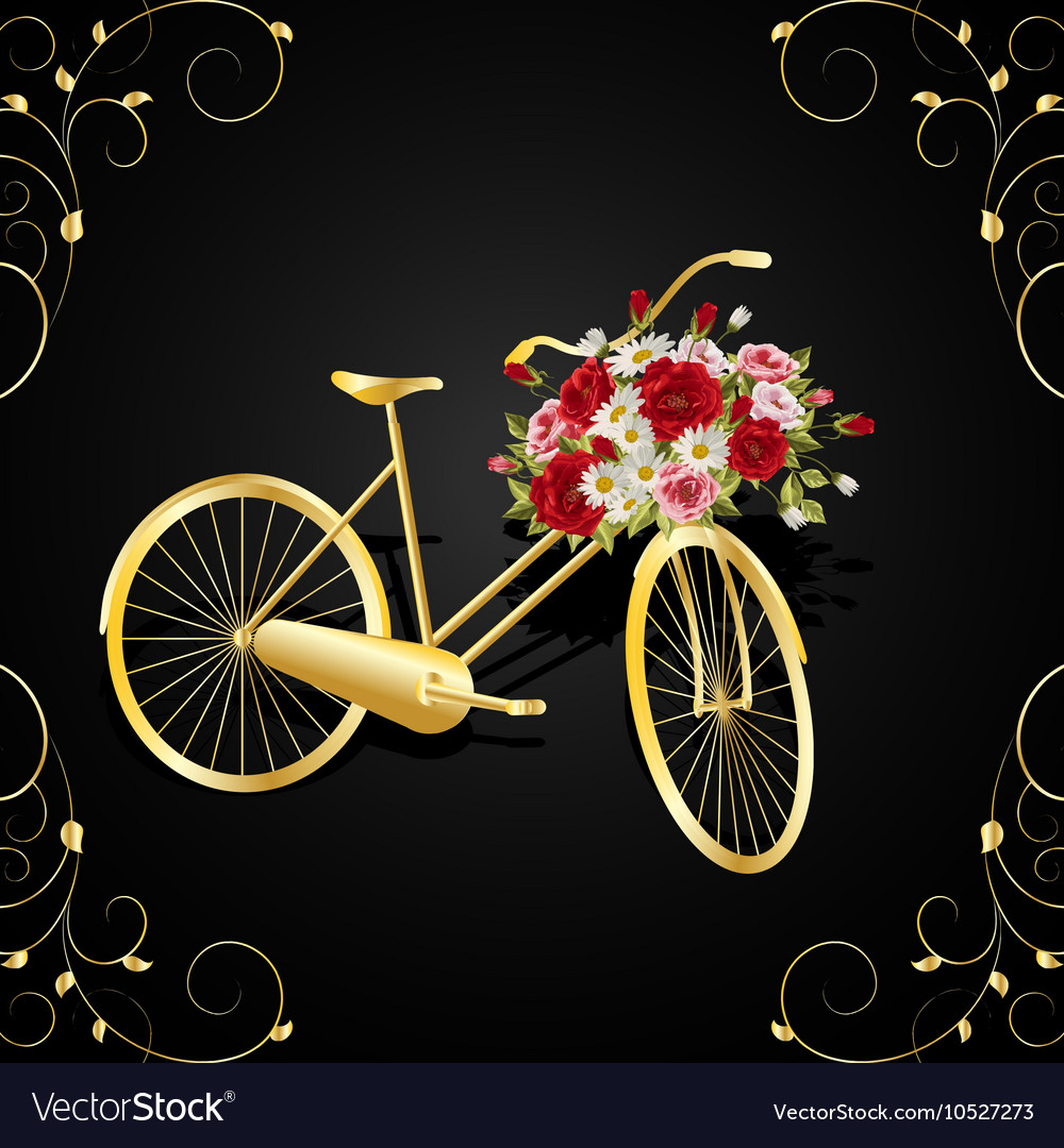 gold bike basket