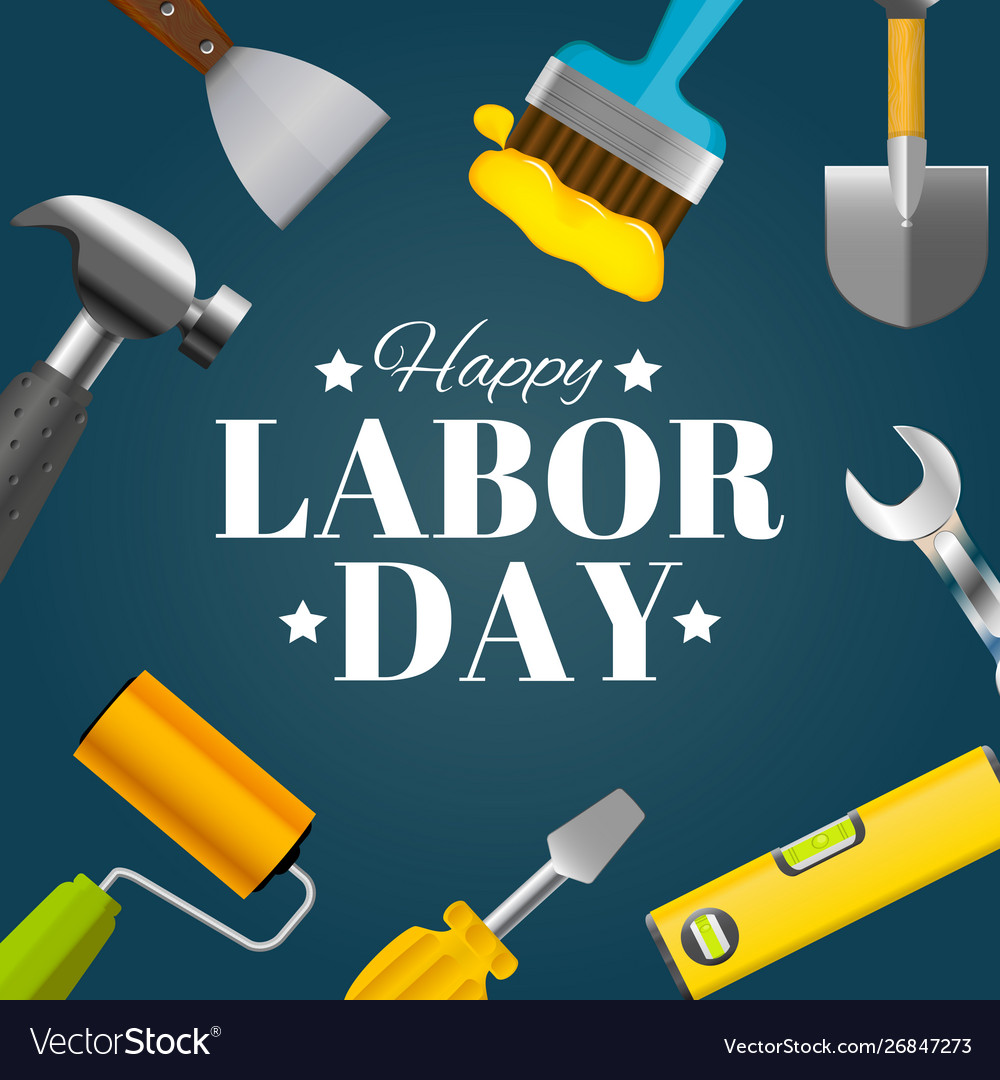 Happy labor day poster Royalty Free Vector Image