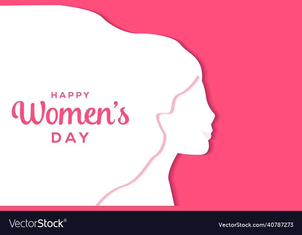 Happy womens day flat style card design women Vector Image