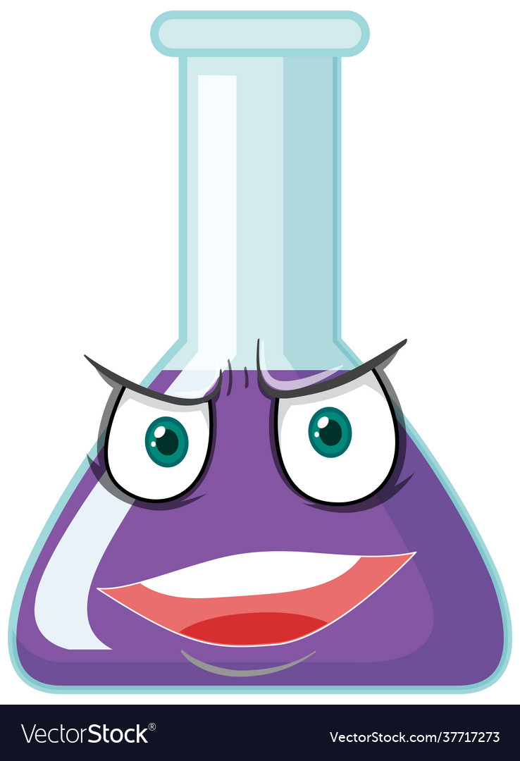 Laboratory glassware with face expression