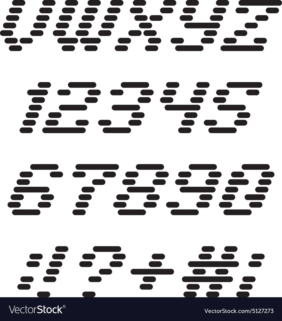 Lightbulb alphabet font and numbers
