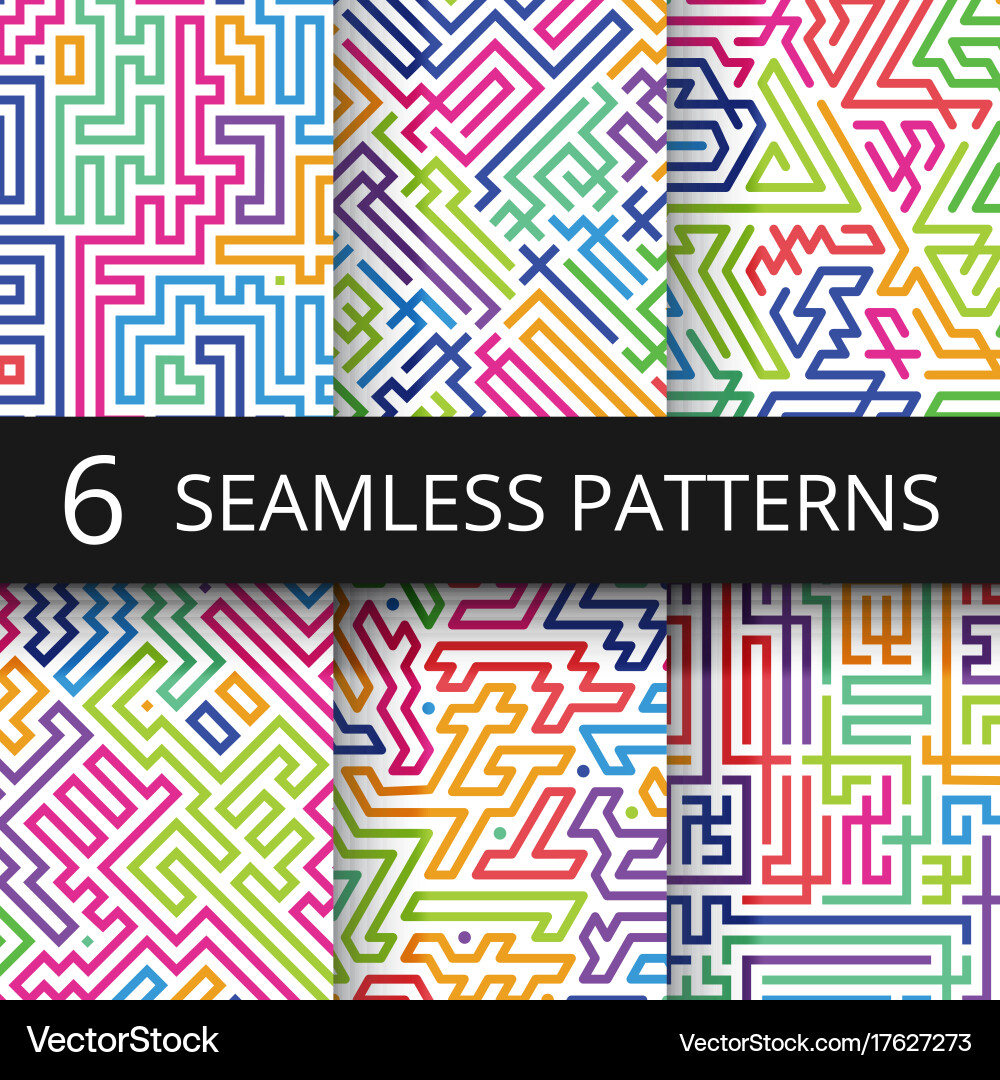 Modern geometric seamless patterns Royalty Free Vector Image