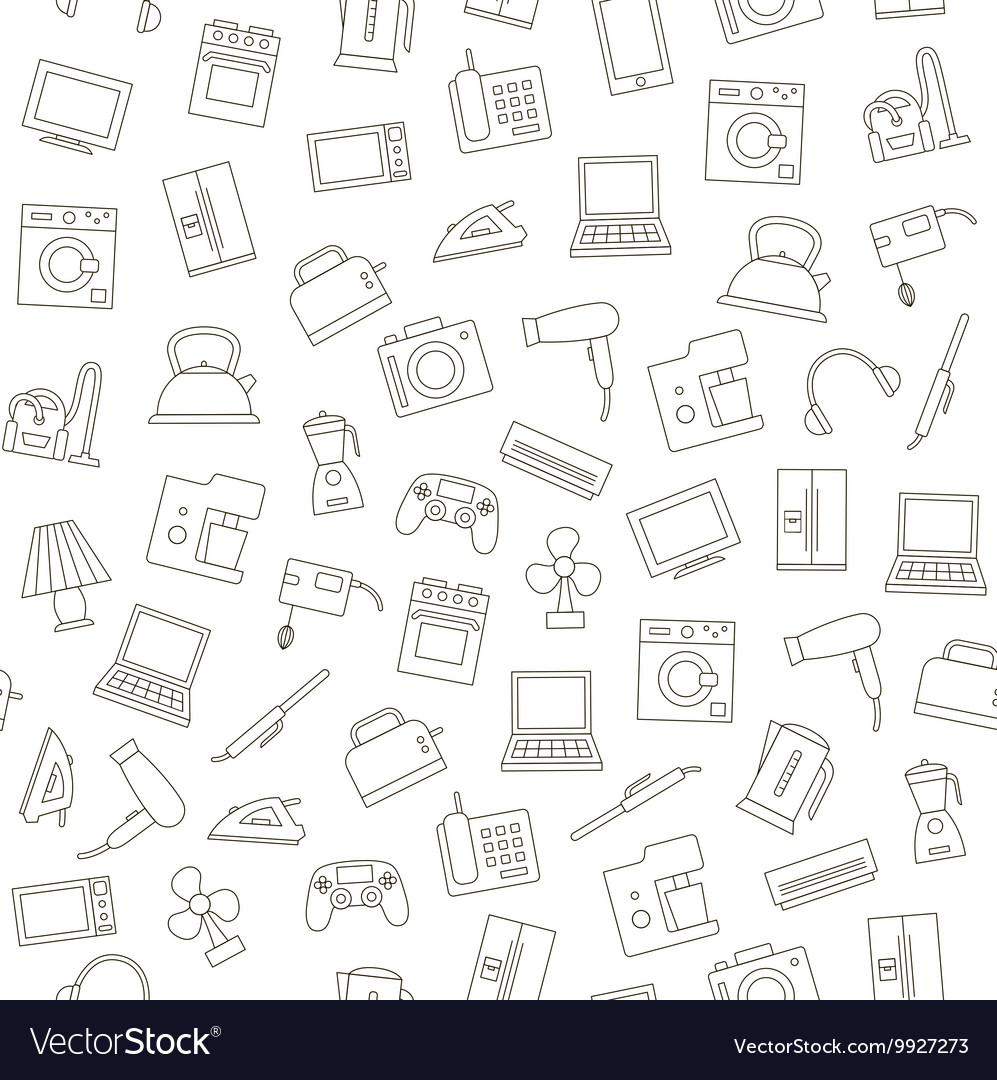 Modern Tech Icons - Seamless Pattern