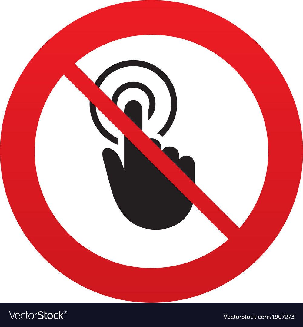 No hand cursor sign icon pointer symbol