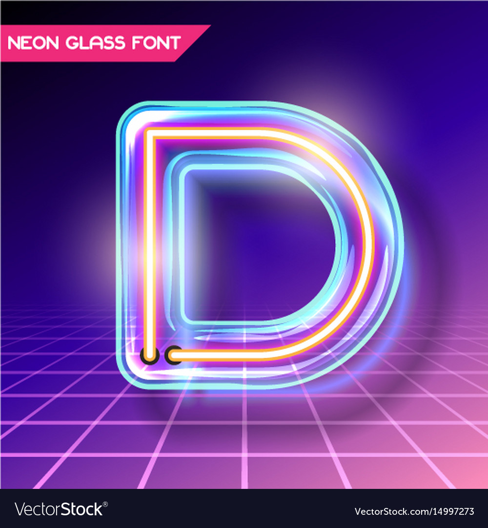 Retro glass neon font