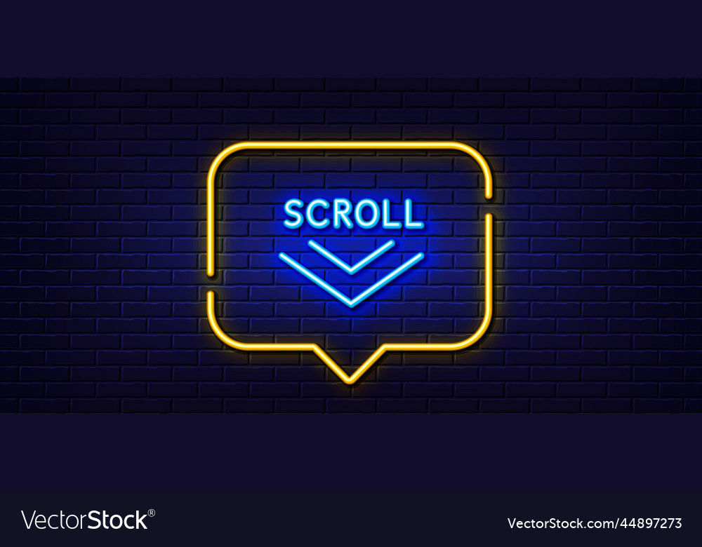 Scroll down arrow line icon scrolling screen sign vector image Scroll down arrow line icon scrolling screen sign