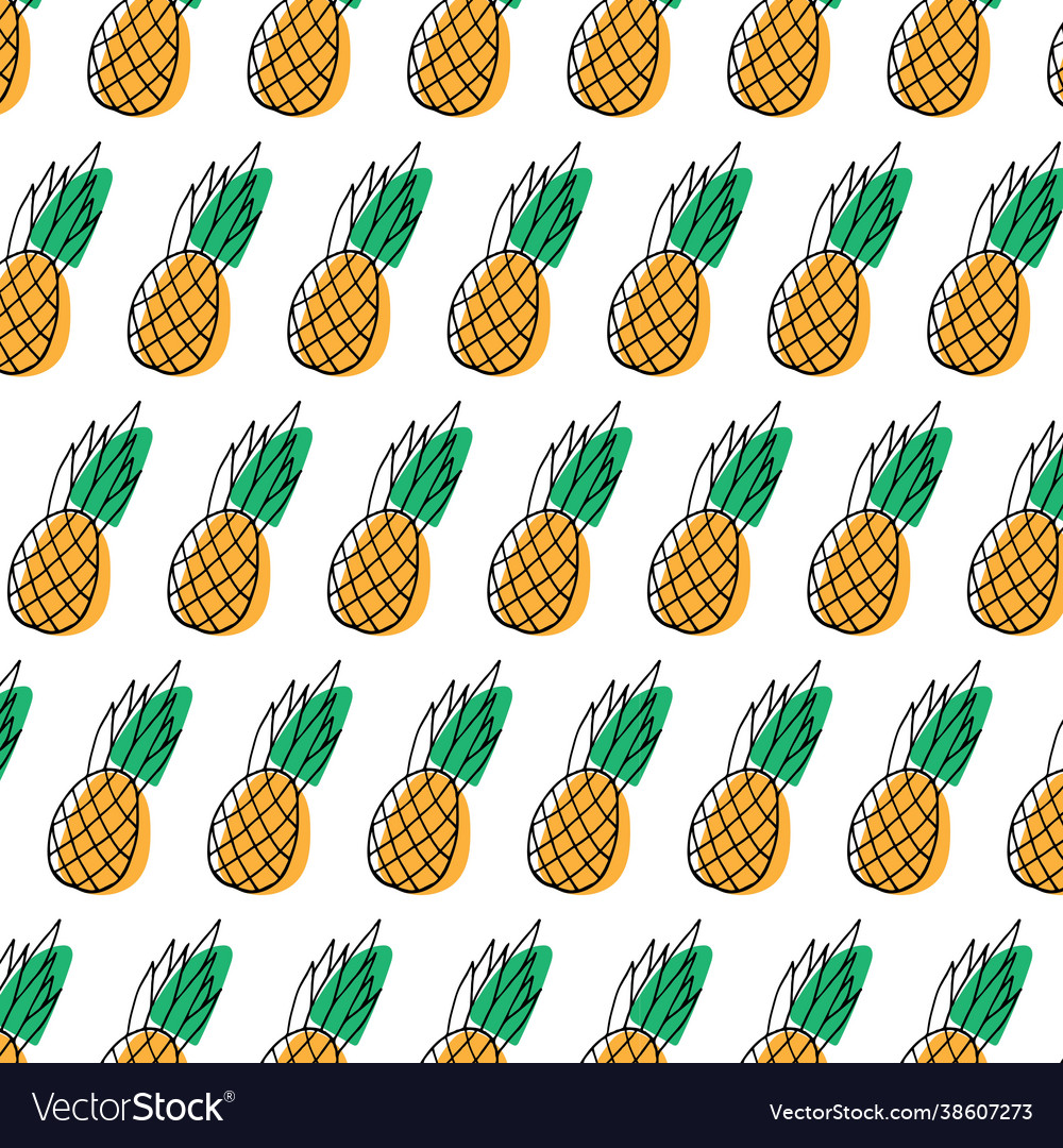 Seamless pattern with pineapples vector image Seamless pattern with pineapples