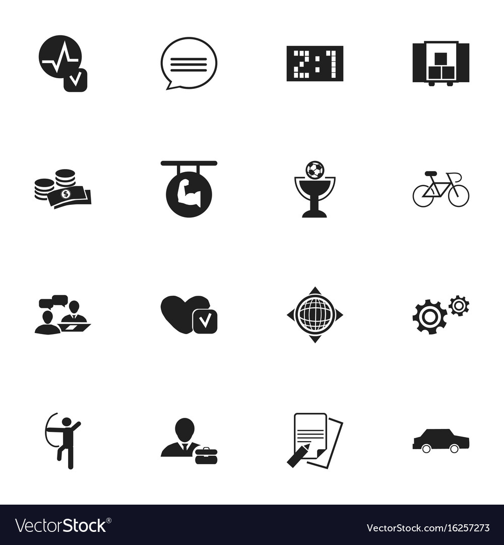 Set of 16 editable mixed icons includes symbols