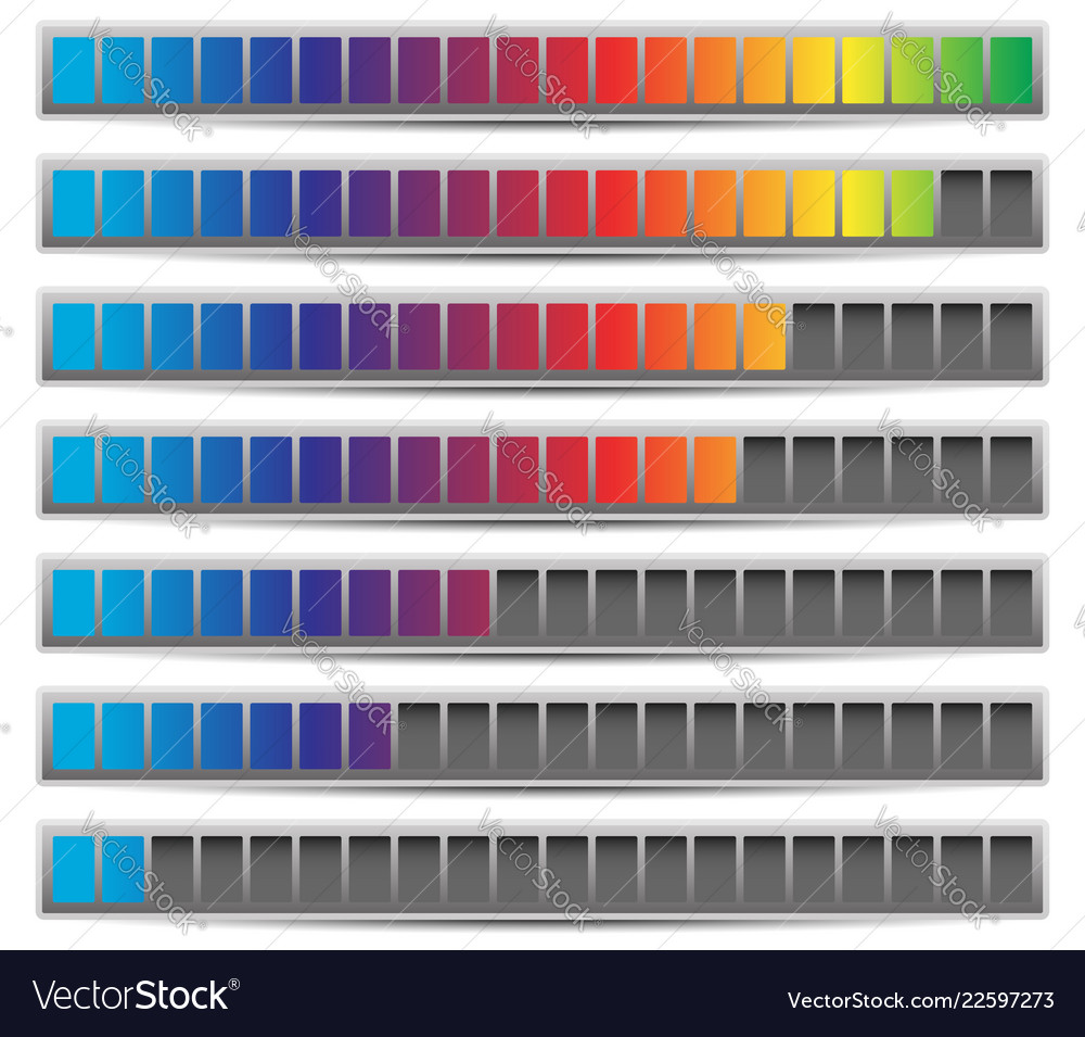 Set of progress loading bars preloaders vector image Set of progress loading bars preloaders