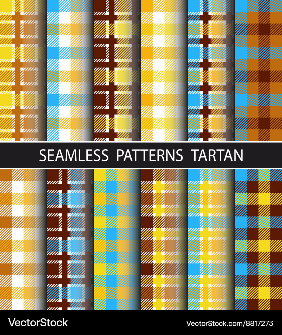 Set seamless pattern tartan Royalty Free Vector Image