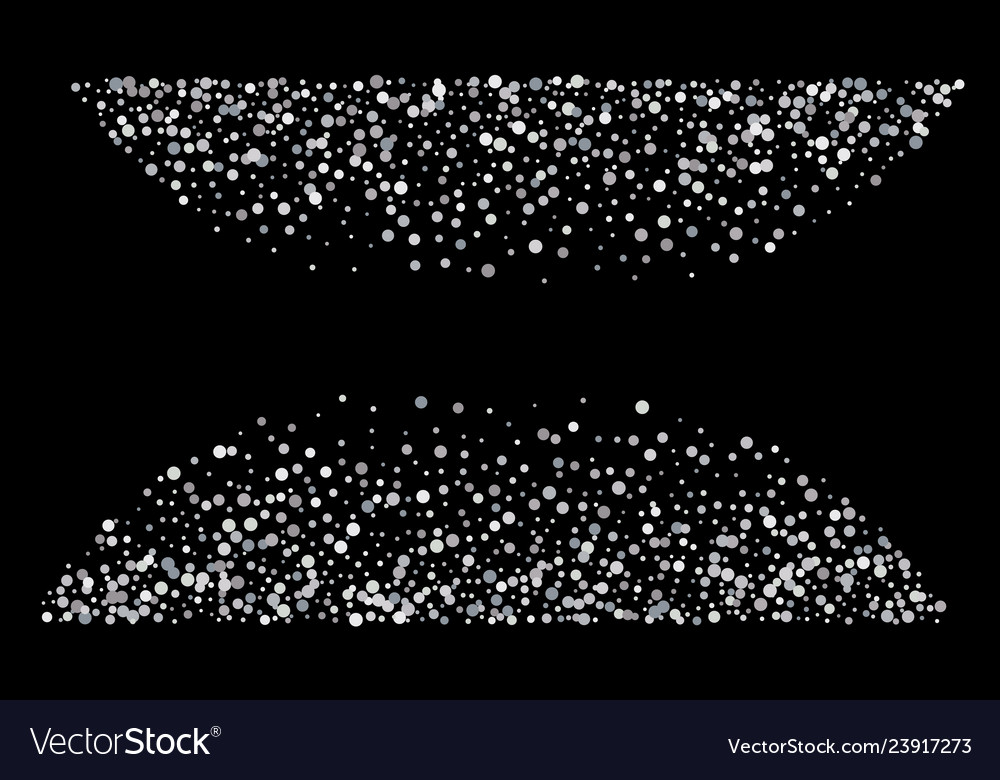 Silver shine of confetti on a black background