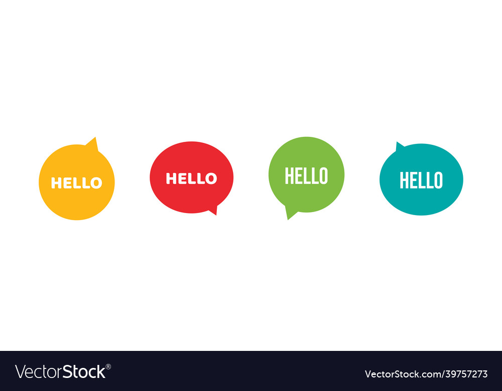 Speech bubbles with word hello set