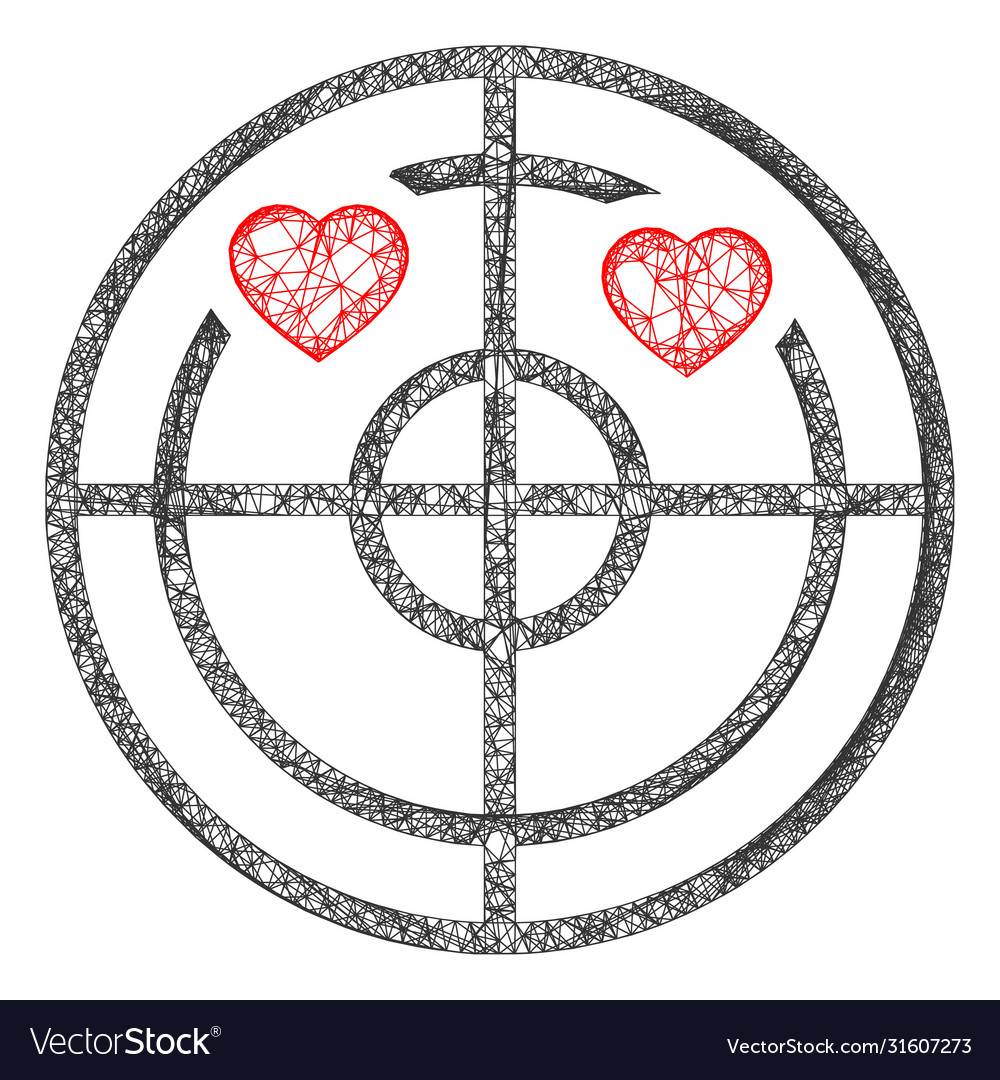 Web mesh love hearts radar icon