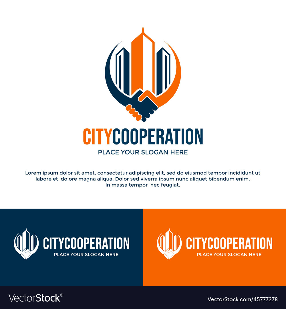 City cooperation logo template