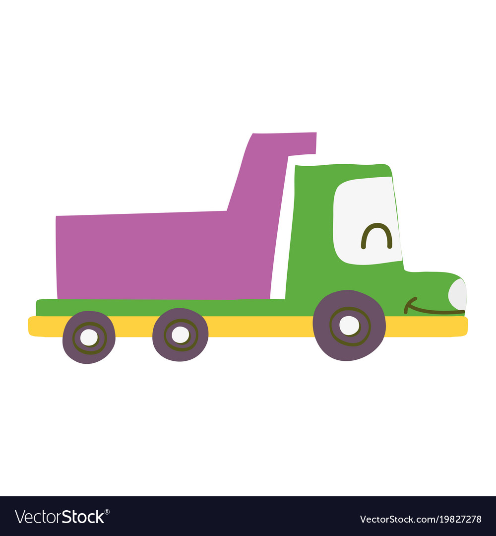 Colorful kawaii smile dump truck industry