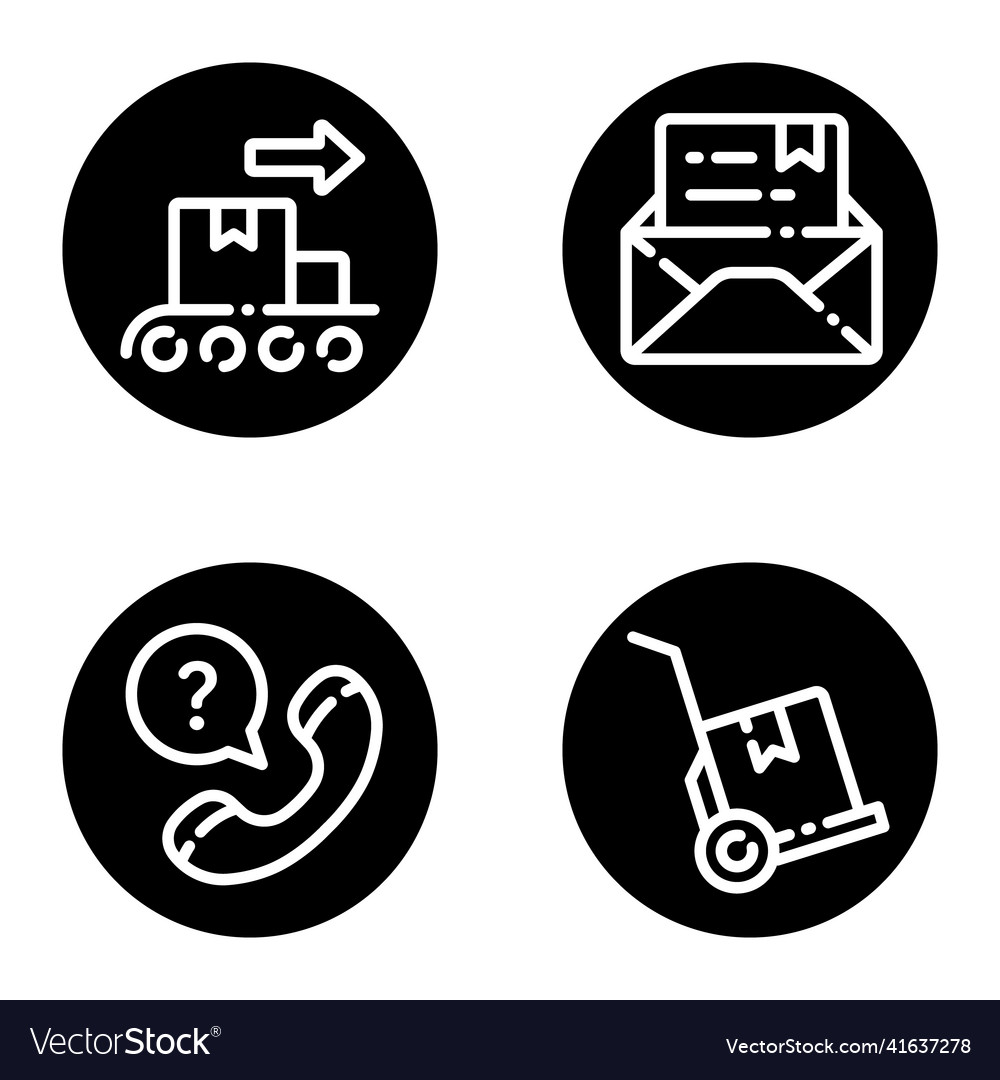 Delivery glyph flat icon set isolated on white vector image Delivery glyph flat icon set isolated on white